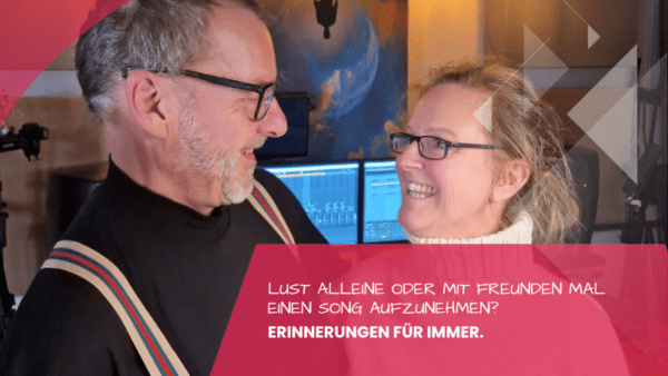 Coversong-Paket im Studio Leipzig – 1 Stunde Aufnahme, Mix & Mastering, Karaoke oder individuelle Interpretation, inklusive Fotosession und Kurzvideo.