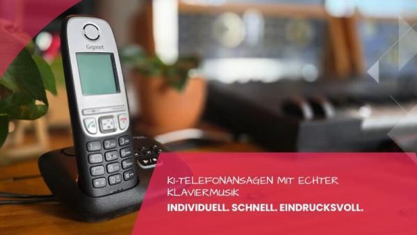 KI-Telefonansagen mit Musik – echte Klavierbegleitung und KI-Stimme vom Tonstudio Leipzig