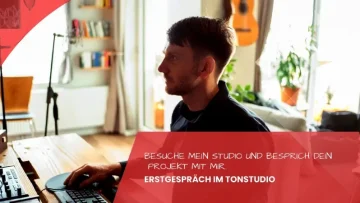 Erstgespräch im Tonstudio Leipzig: Besprechung eines Musikprojekts am Arbeitsplatz im Studio