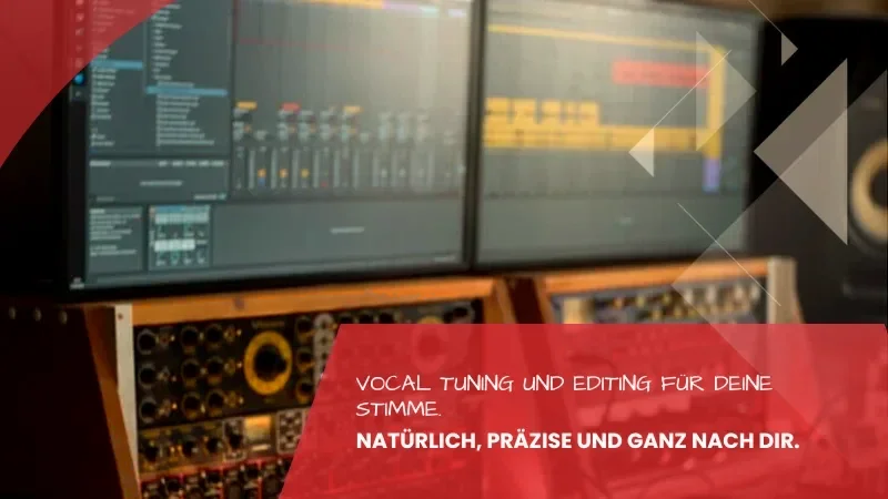 Vocal Tuning und Vocal Editing: Bildschirme mit Gesangsspuren in der Bearbeitung im Tonstudio Leipzig