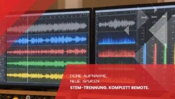 Stem-Trennung: Musikproduktionssoftware mit getrennten Audiospuren im Tonstudio