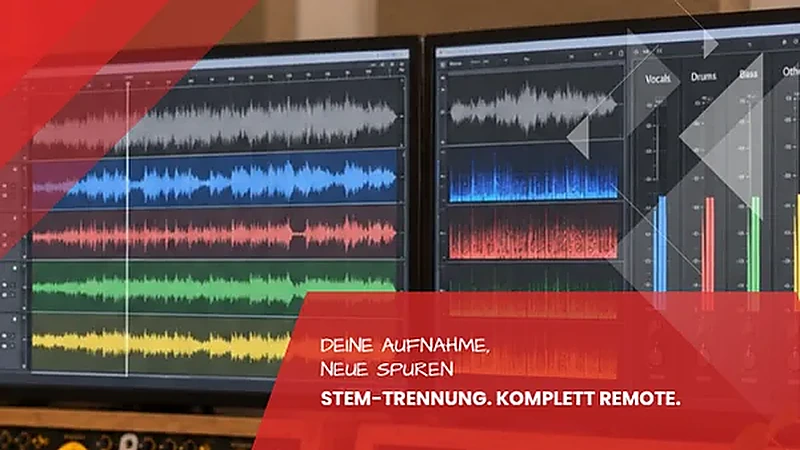 Stem-Trennung: Musikproduktionssoftware mit getrennten Audiospuren im Tonstudio