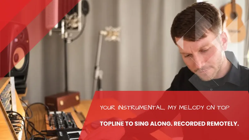 Fabian Guenther creating a melody and topline at the keyboard